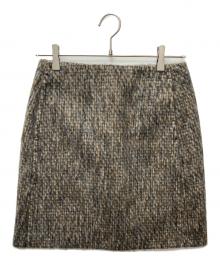 MACPHEE（マカフィー）の古着「モヘヤミックスシャギー ミニスカート」｜ブラウン