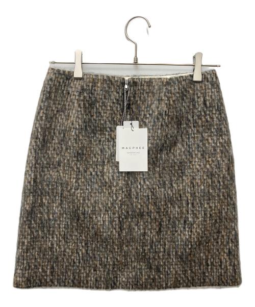 MACPHEE（マカフィー）MACPHEE (マカフィー) モヘヤミックスシャギー ミニスカート ブラウン サイズ:36 未使用品の古着・服飾アイテム