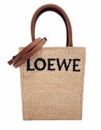 LOEWEロエベ）の古着「ラフィア スタンダード A5 トートバッグ」｜ナチュラル/タン