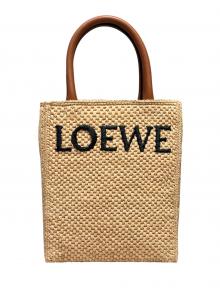 LOEWE（ロエベ）の古着「ラフィア スタンダード A5 トートバッグ」｜ナチュラル/タン