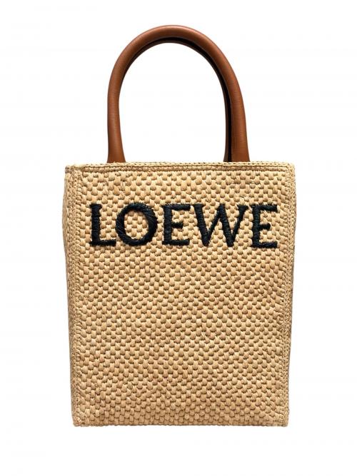 LOEWE（ロエベ）LOEWE (ロエベ) ラフィア スタンダード A5 トートバッグ ナチュラル/タンの古着・服飾アイテム
