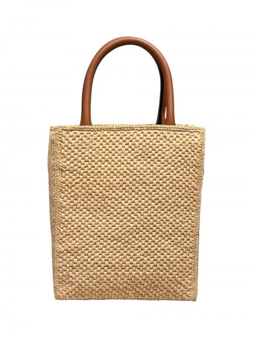 LOEWE（ロエベ）LOEWE (ロエベ) ラフィア スタンダード A5 トートバッグ ナチュラル/タンの古着・服飾アイテム