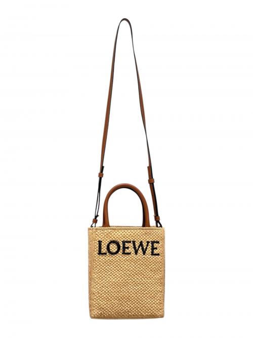 LOEWE（ロエベ）LOEWE (ロエベ) ラフィア スタンダード A5 トートバッグ ナチュラル/タンの古着・服飾アイテム