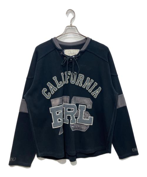 ERL（イーアールエル）ERL (イーアールエル) CALIFORNIA HOCKEY JERSEY ブラック サイズ:Sの古着・服飾アイテム