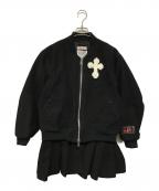 SYUMAN.×Y.A.R.Nシュウマン×ヤーン）の古着「DOCKING SKIRT MA-1 JKT クロス刺繍」｜ブラック