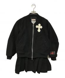 SYUMAN.×Y.A.R.N（シュウマン×ヤーン）の古着「DOCKING SKIRT MA-1 JKT クロス刺繍」｜ブラック