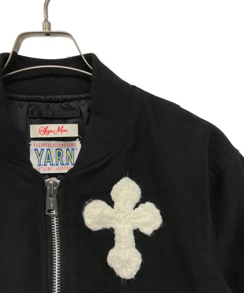 SYUMAN.（シュウマン）SYUMAN. (シュウマン) Y.A.R.N (ヤーン) DOCKING SKIRT MA-1 JKT クロス刺繍 ブラック サイズ:1の古着・服飾アイテム