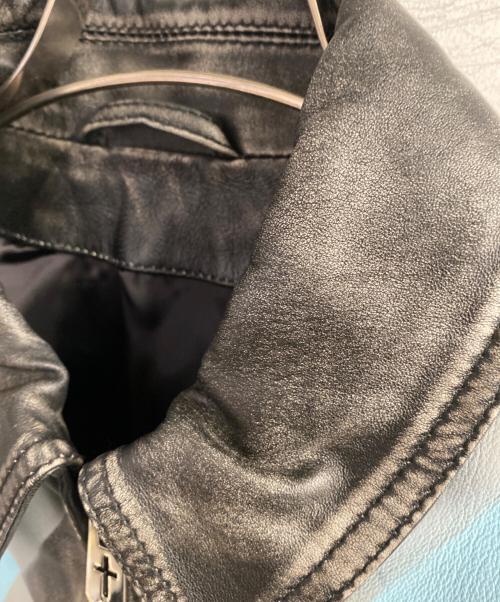 masu（エムエーエスユー）MASU (エムエーエスユー) ARGYLE LEATHER SPORTS JACKET ブラック×ブルー サイズ:46の古着・服飾アイテム