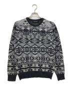 PHENOMENONフェノメノン）の古着「CHIMAYO CREW KNIT」｜グレー×ホワイト