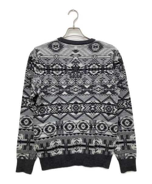 PHENOMENON（フェノメノン）PHENOMENON (フェノメノン) CHIMAYO CREW KNIT グレー×ホワイト サイズ:38の古着・服飾アイテム
