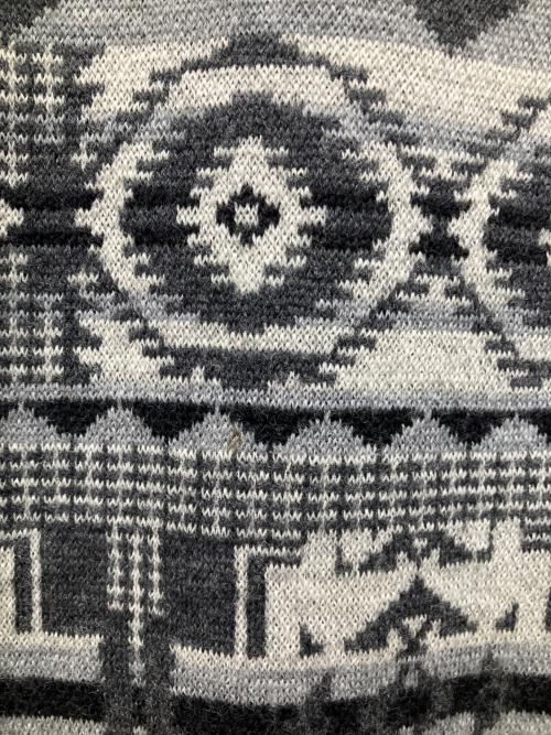 PHENOMENON（フェノメノン）PHENOMENON (フェノメノン) CHIMAYO CREW KNIT グレー×ホワイト サイズ:38の古着・服飾アイテム