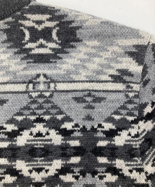 PHENOMENON（フェノメノン）PHENOMENON (フェノメノン) CHIMAYO CREW KNIT グレー×ホワイト サイズ:38の古着・服飾アイテム
