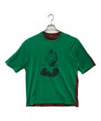 UNDERCOVERISMアンダーカバーイズム）の古着「前後切替TEE NEO BOY」｜グリーン×ブラウン