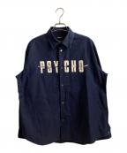 UNDERCOVERアンダーカバー）の古着「OXワッペン&JQパッチシャツ」｜ネイビー