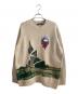 UNDERCOVER（アンダーカバー）の古着「ッチ ワーク 刺繍 コラージュニット」｜ベージュ×グリーン