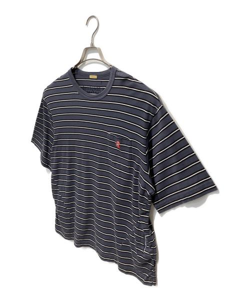 The shepherd UNDERCOVER（ザシェパード アンダーカバー）The shepherd UNDERCOVER (ザシェパード アンダーカバー) ヘビーコットンボーダーTee グレー×ホワイト サイズ:２の古着・服飾アイテム