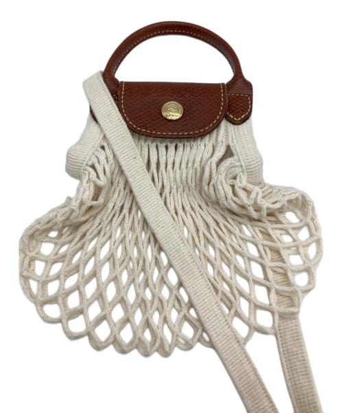 LONGCHAMP（ロンシャン）LONGCHAMP (ロンシャン) LE PLIAGE FILETメッシュポシェット アイボリーの古着・服飾アイテム