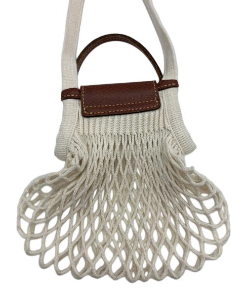 LONGCHAMP（ロンシャン）LONGCHAMP (ロンシャン) LE PLIAGE FILETメッシュポシェット アイボリーの古着・服飾アイテム