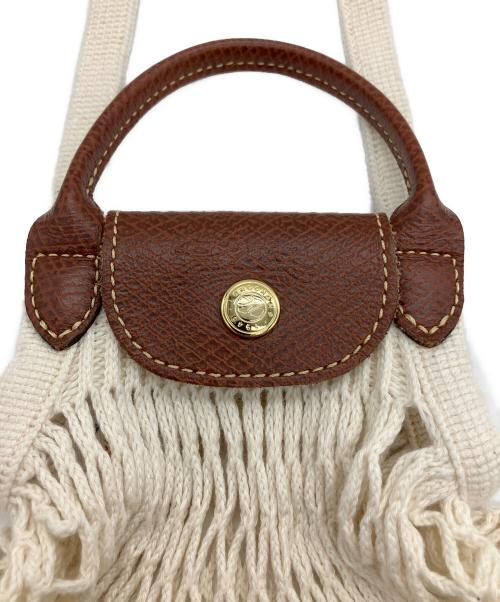 LONGCHAMP（ロンシャン）LONGCHAMP (ロンシャン) LE PLIAGE FILETメッシュポシェット アイボリーの古着・服飾アイテム