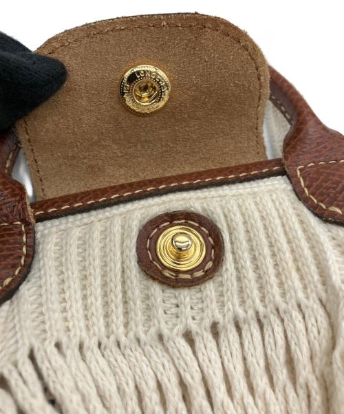 LONGCHAMP（ロンシャン）LONGCHAMP (ロンシャン) LE PLIAGE FILETメッシュポシェット アイボリーの古着・服飾アイテム
