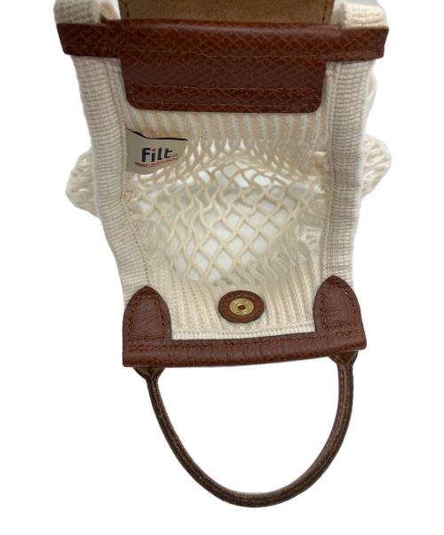 LONGCHAMP（ロンシャン）LONGCHAMP (ロンシャン) LE PLIAGE FILETメッシュポシェット アイボリーの古着・服飾アイテム