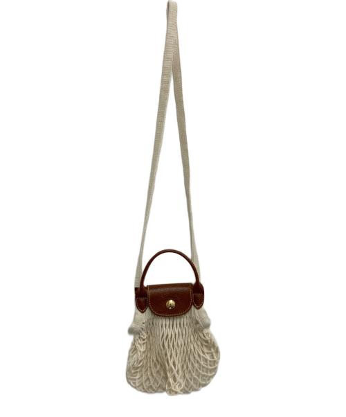 LONGCHAMP（ロンシャン）LONGCHAMP (ロンシャン) LE PLIAGE FILETメッシュポシェット アイボリーの古着・服飾アイテム