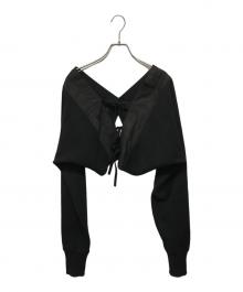 INSCRIRE（アンスクリア）の古着「Under bolero （アンダーボレロ） ボレロカーディガン」｜ブラック