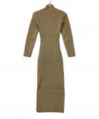 Rosarymoonロザリームーン）の古着「Front Zip Knit Dress」｜ベージュ