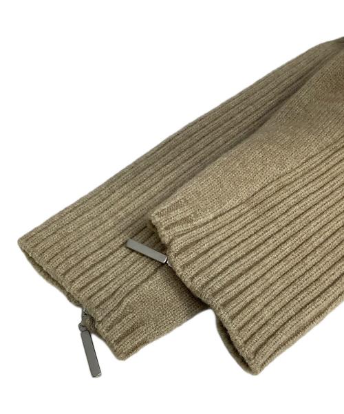 Rosarymoon（ロザリームーン）ROSARYMOON (ロザリームーン) Front Zip Knit Dress ベージュ サイズ:Fの古着・服飾アイテム