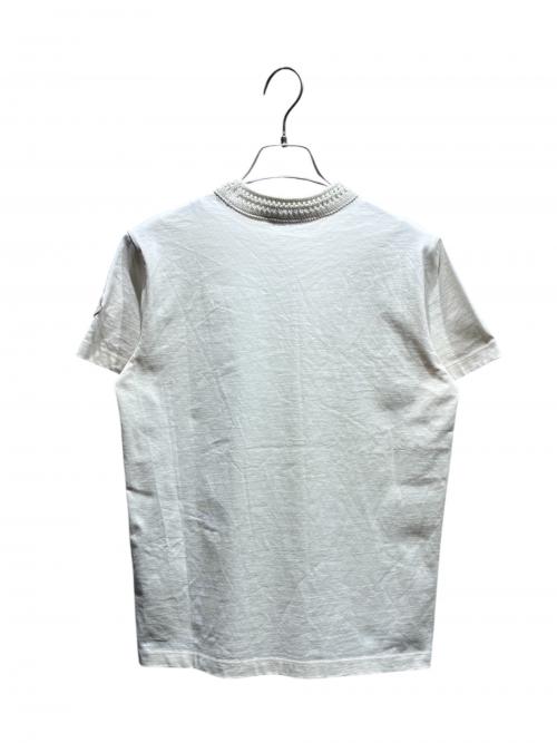 MONCLER（モンクレール）MONCLER (モンクレール) クロシェ編みコットンTシャツ アイボリー サイズ:xsの古着・服飾アイテム