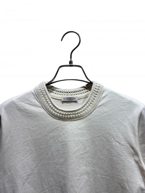 MONCLER（モンクレール）MONCLER (モンクレール) クロシェ編みコットンTシャツ アイボリー サイズ:xsの古着・服飾アイテム
