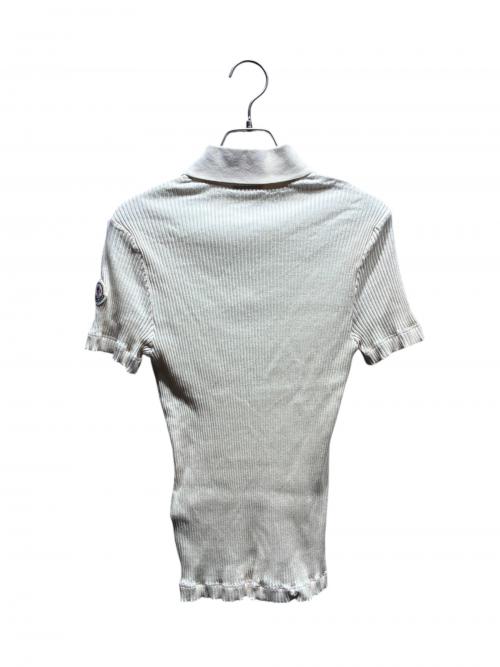 MONCLER（モンクレール）MONCLER (モンクレール) ビーズ装飾ポロニット アイボリー サイズ:Sの古着・服飾アイテム