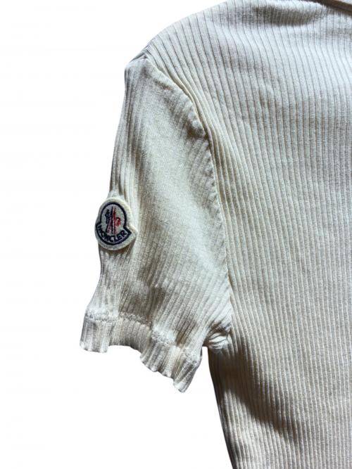 MONCLER（モンクレール）MONCLER (モンクレール) ビーズ装飾ポロニット アイボリー サイズ:Sの古着・服飾アイテム