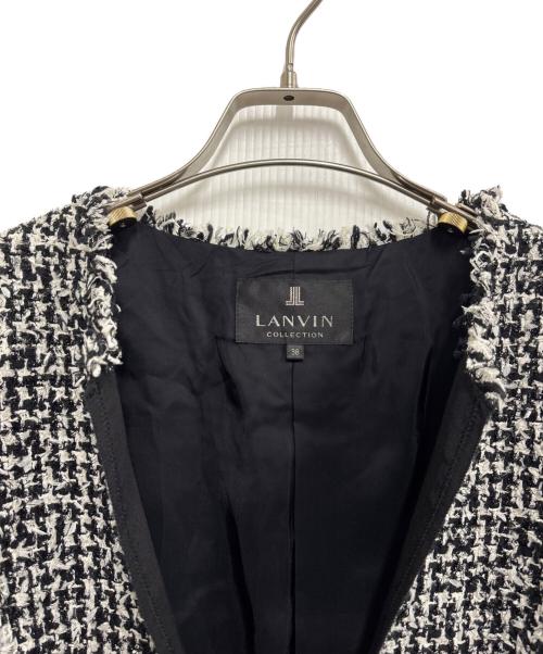 LANVIN COLLECTION（ランバンコレクション）LANVIN COLLECTION (ランバンコレクション) ノーカラーツイードジャケット ブラック サイズ:38の古着・服飾アイテム