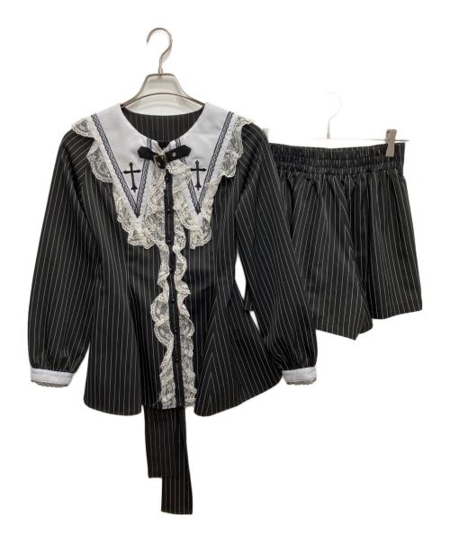 MARS（マーズ）MARS (マーズ) BIG襟クロス刺繍セットアップ ブラック サイズ:FREEの古着・服飾アイテム