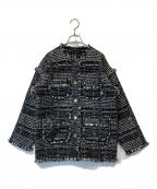 FRAMeWORKフレームワーク）の古着「ツイードライクニットジャケット　25010220301040」｜ブラック