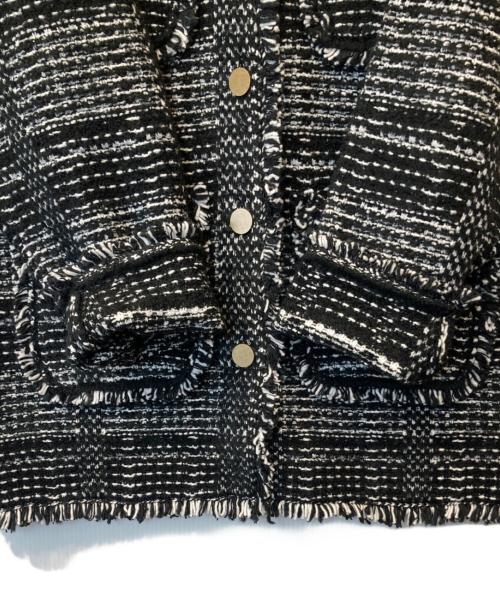 FRAMeWORK（フレームワーク）FRAMeWORK (フレームワーク) ツイードライクニットジャケット　25010220301040 ブラック サイズ:FREEの古着・服飾アイテム