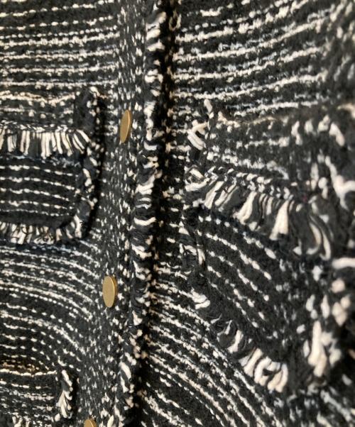 FRAMeWORK（フレームワーク）FRAMeWORK (フレームワーク) ツイードライクニットジャケット　25010220301040 ブラック サイズ:FREEの古着・服飾アイテム