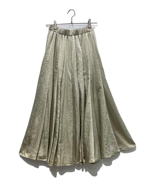 TRANOI（トラノイ）TRANOI (トラノイ) グロッシーサテンサーキュラースカート シャンパンゴールド サイズ:1の古着・服飾アイテム