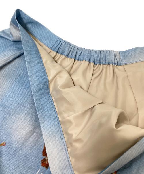 Lois CRAYON（ロイスクレヨン）Lois CRAYON (ロイスクレヨン) デッサンプリントタックフレアスカート ブルー サイズ:Mの古着・服飾アイテム