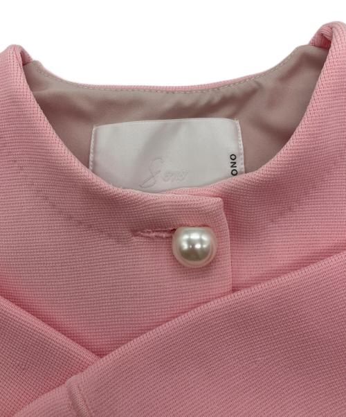 Sono（ソーノ）Sono (ソーノ) ビックパール フレアブルカーディガン ピンク サイズ:1の古着・服飾アイテム