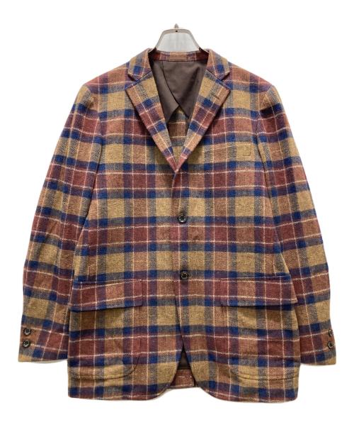 VAN（ヴァン）VAN (ヴァン) コットンツイードチェックジャケット ブラウン サイズ:Lの古着・服飾アイテム