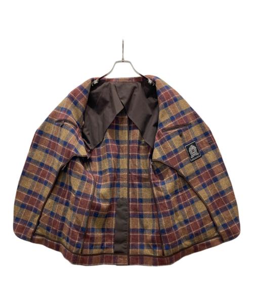 VAN（ヴァン）VAN (ヴァン) コットンツイードチェックジャケット ブラウン サイズ:Lの古着・服飾アイテム