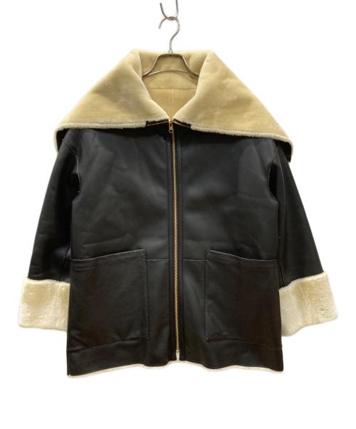 BARNYARDSTORM（バンヤードストーム）BARNYARDSTORM (バンヤードストーム) ムートンライク2WAYコート ブラックの古着・服飾アイテム