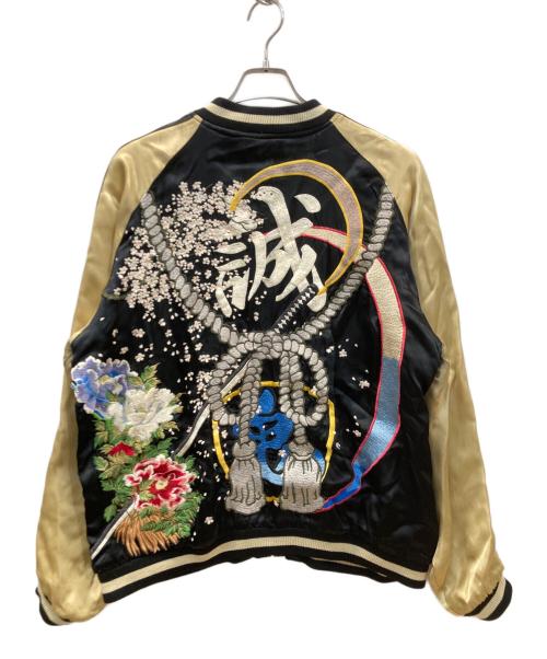 百花繚乱（ヒャッカリョウラン）百花繚乱 (ヒャッカリョウラン) リバーシブルスカジャン ブラック サイズ:XLの古着・服飾アイテム