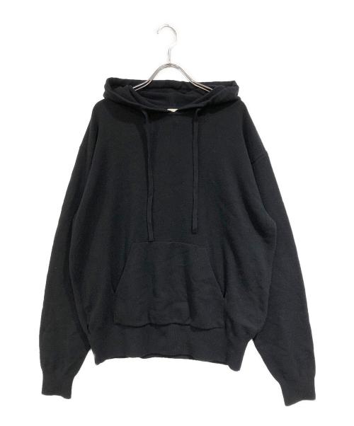VOWELS（バウルズ）vowels (バウルズ) KNITTED HOODIE ブラック サイズ:SIZE 2の古着・服飾アイテム
