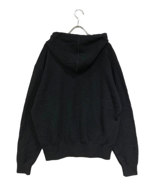 VOWELS（バウルズ）vowels (バウルズ) KNITTED HOODIE ブラック サイズ:SIZE 2の古着・服飾アイテム