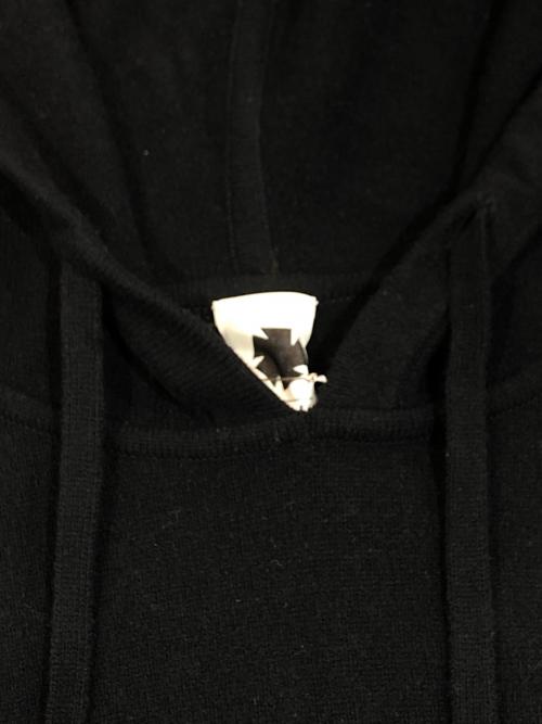 VOWELS（バウルズ）vowels (バウルズ) KNITTED HOODIE ブラック サイズ:SIZE 2の古着・服飾アイテム