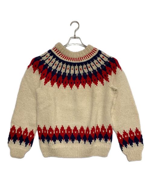 A BATHING APE（ア ベイシング エイプ）A BATHING APE (ア ベイシング エイプ) POST O'ALLS (ポストオーバーオールズ) CANADIAN SWEATER (カナディアンセーター) ノルディックセーター アイボリー サイズ:Freeの古着・服飾アイテム