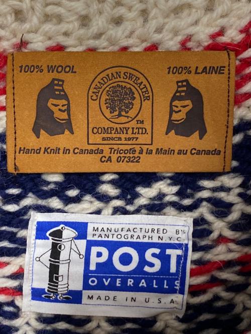 A BATHING APE（ア ベイシング エイプ）A BATHING APE (ア ベイシング エイプ) POST O'ALLS (ポストオーバーオールズ) CANADIAN SWEATER (カナディアンセーター) ノルディックセーター アイボリー サイズ:Freeの古着・服飾アイテム